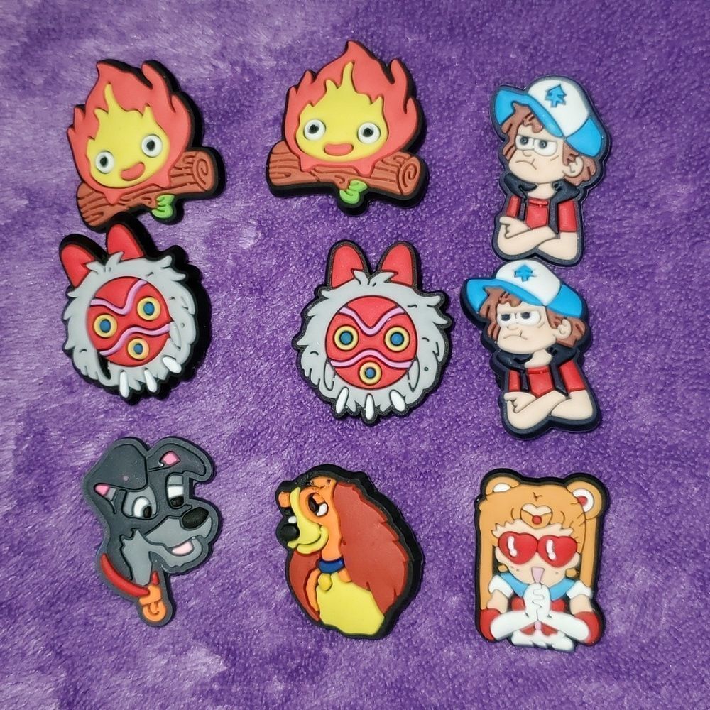 9 GravityFall Lady Tramp Princess Mononoke Sailor Moon Crocs Jibbitz Shoe Charms